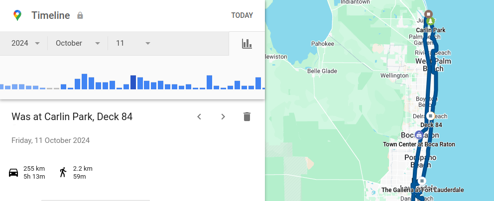 Google Maps Timeline