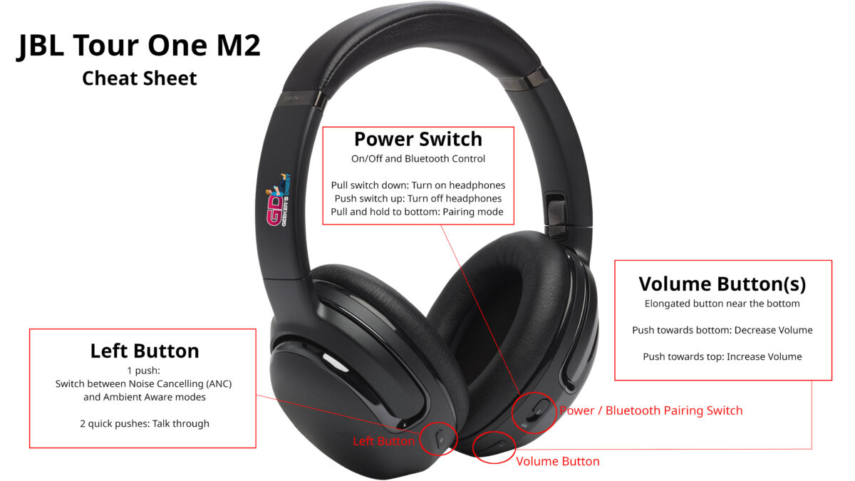 JBL Tour One M2 Cheat Sheet