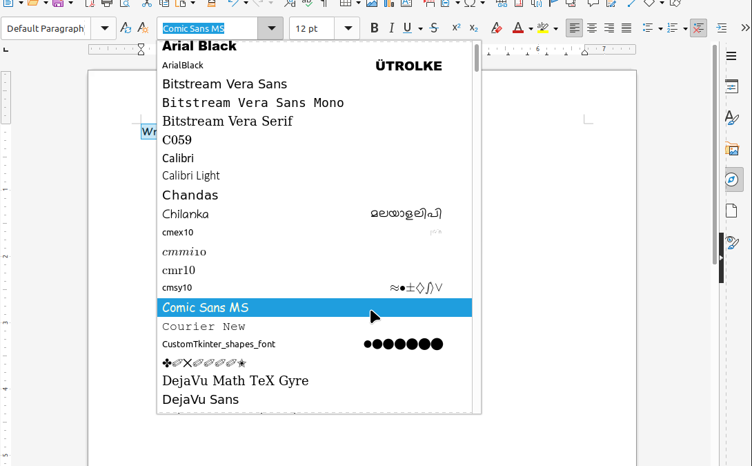 Comic Sans MS available in Linux Mint