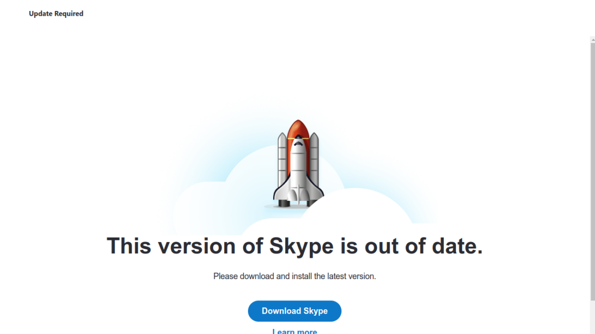 Skype update required